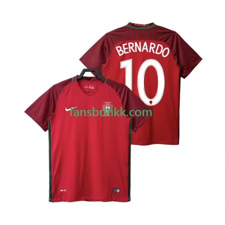Fotballdrakt Portugal BERNARDO 10 2016 Retro Hjemmetrøye Kortermet